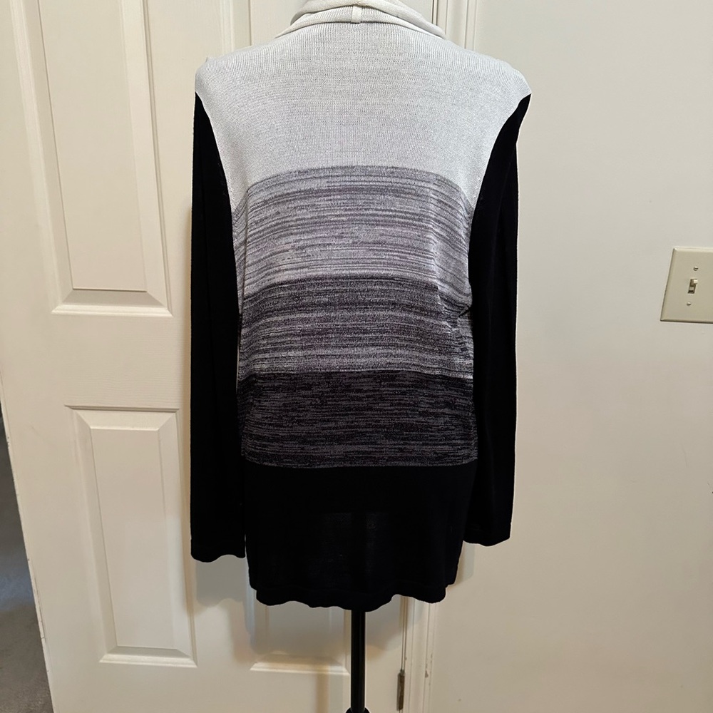 Chicos Size 1 Open Front Easy Drape Cardigan Blac… - image 2